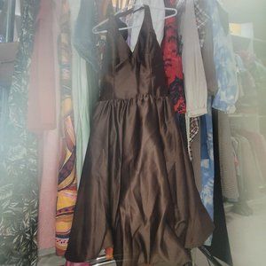 Brown satin dress